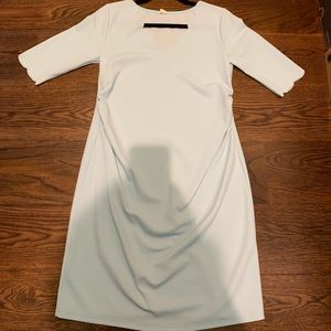 Maternity Blue Scalloped Dress